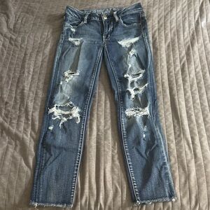 American Eagle Outfitters Ripped Cropped Jeggings